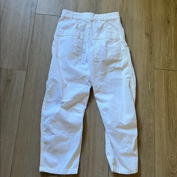 Anthropologie White Cotton Pants Size 24 Straight Leg - Picture 4 of 5